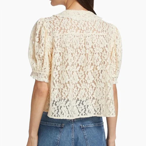 DÔEN Lenore Lace Short-Sleeve Blouse - Picture 8 of 14